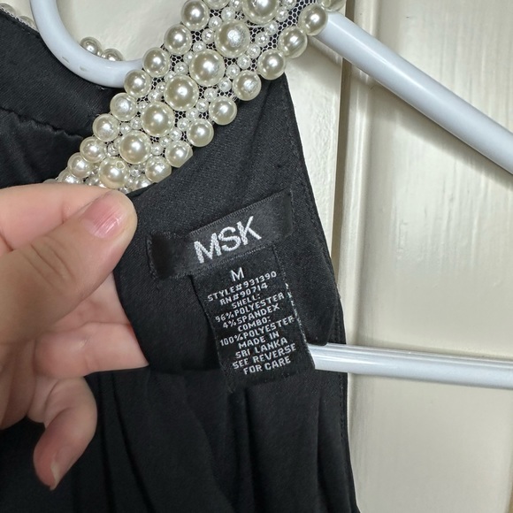 MSK Black Jumpsuit with pearl collar - Size M - Picture 2 of 10
